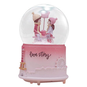 گوی موزیکال مدل پمپی بزرگ طرح عاشقانه دو نفره (musical ball)